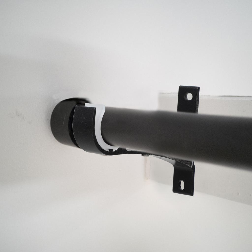 1Set Curtain Rod Supports Sturdy Aluminum Curtain Rod Brackets Smooth Finish Easy Mounting Home Office Curtains Pole Base