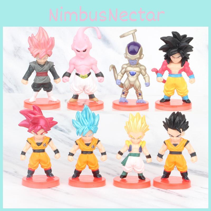 Eye-catching Seven Dragon Ball Pvc Figure Q Version Buu Super Blue Red Black Goku