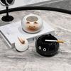 Cute Siamese cat ashtray desktop anti fly ash with cover living room office ceramic ashtray ornament ceramic ashtray with lid