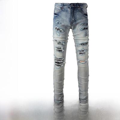 Men's Slim-Fit Ripped High Street Jeans