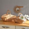M-Modern-Willow Fruit Picnic Basket Rattan Egg Basket Kitchen Storage Basket Bamboo Portable Vegetable Basket Storage Basket