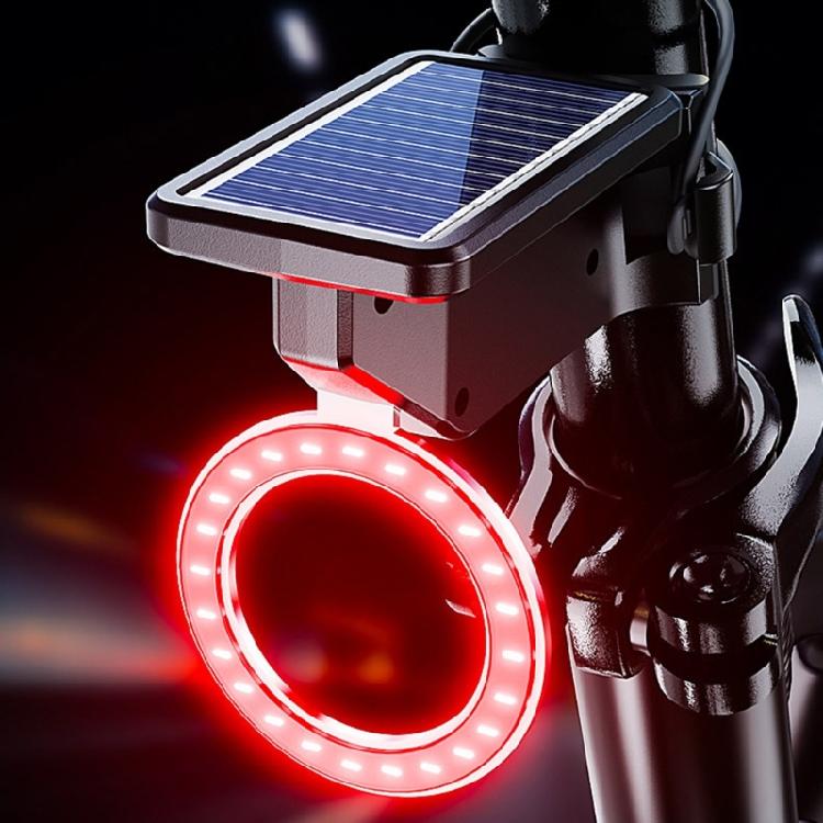 Cycling Safety Light 300 Lumen Solar Charging Bicycles Light With Durability ABS Housing For Most Conditions