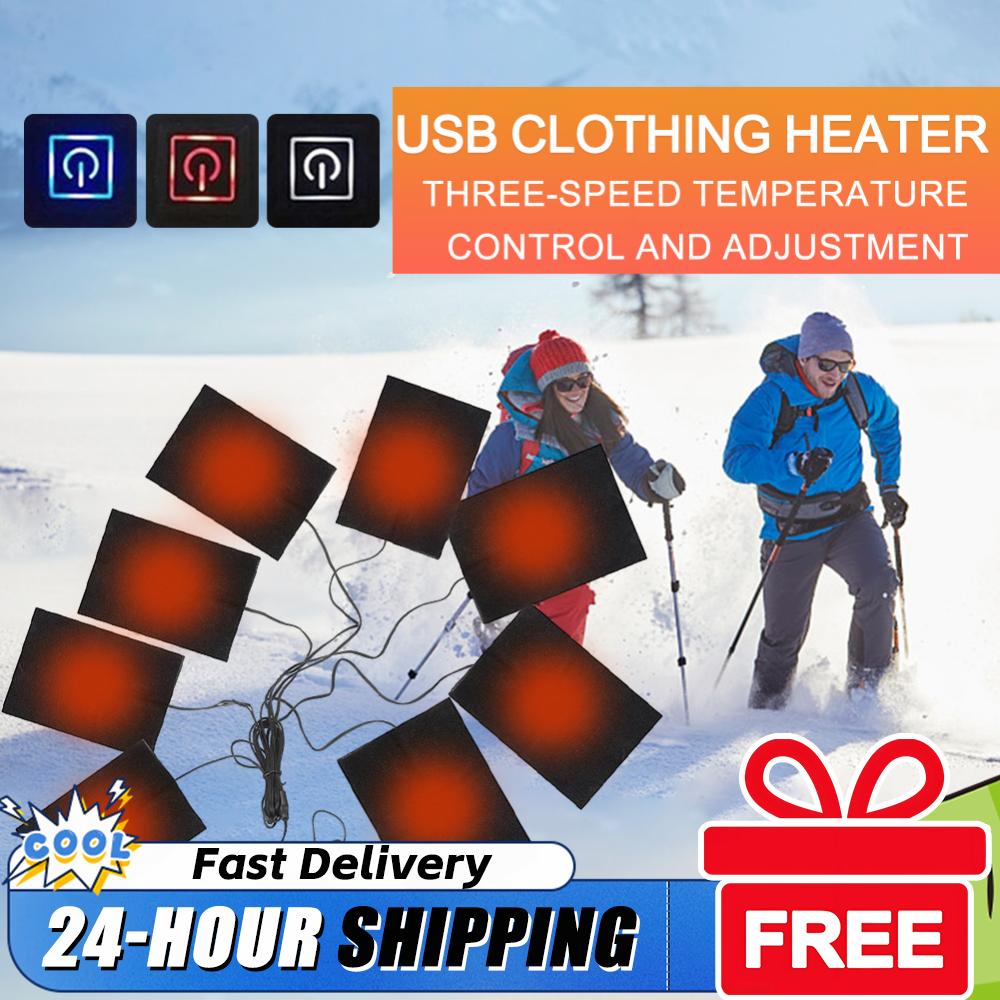USB Electric Heating Pad Jacket Warming Heating Pad Winter Sport Vest Heated Mat Heating Cloth for Outdoor Winter Camping Hiking