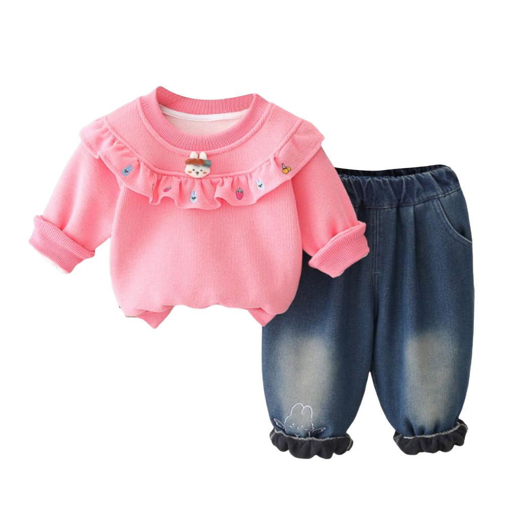 Dětská ležérní souprava s dlouhým rukávem, pohodlné každodenní oblečení