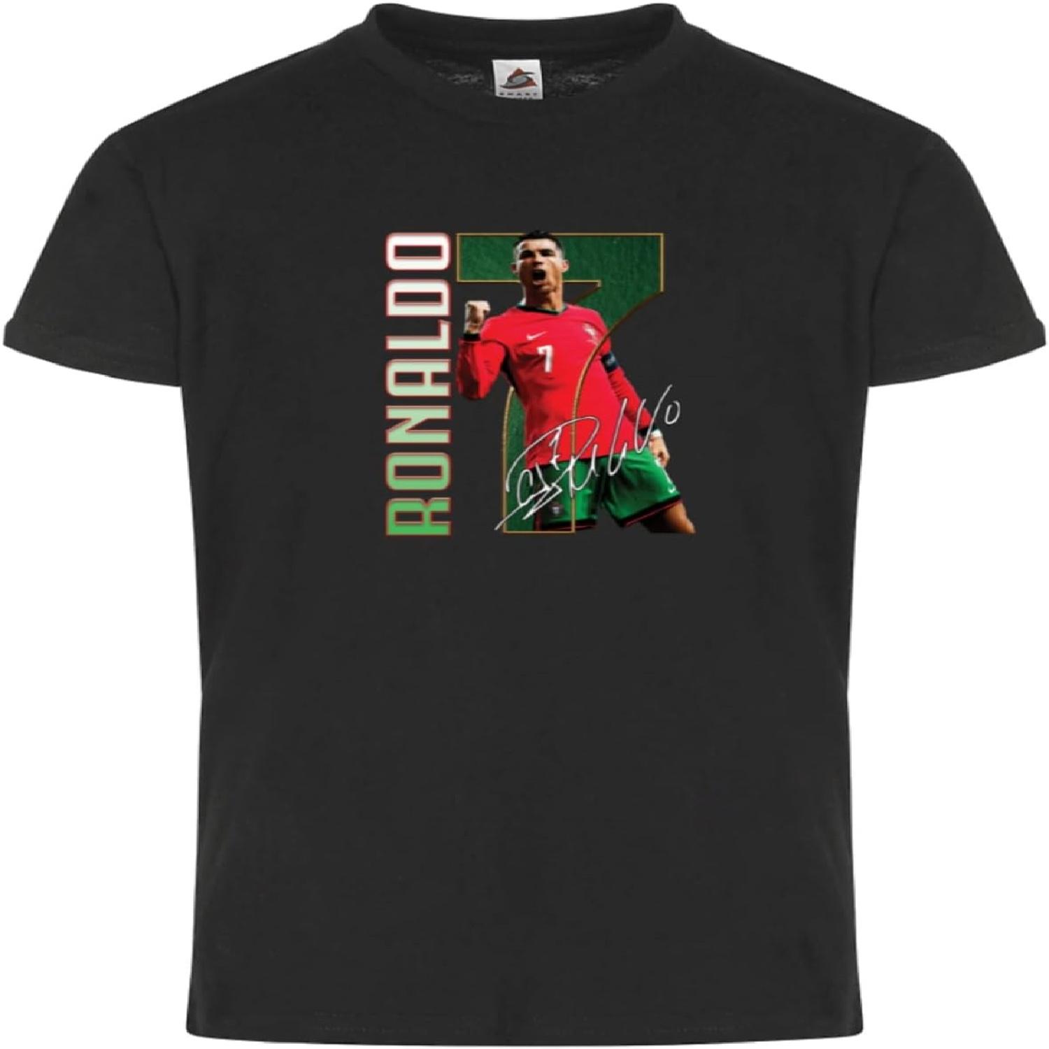 Portugal Kids Soccer T-Shirt – #7 Fan Jersey-Style Tee for Boys & Girls – Youth Football Shirt S