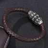 Men's Retro Skull Leather Bracelet with Magnetic Buckle