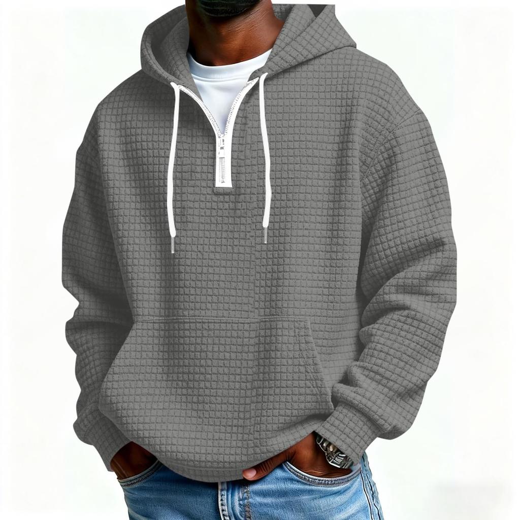 Men's American Trend Loose Leisure Zipper Color Hooded Hood Hoodie