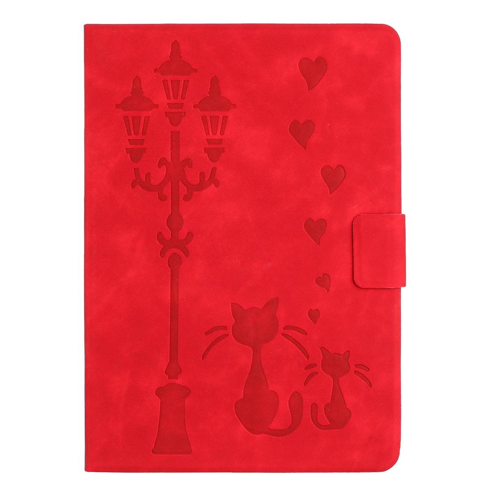 For Samsung Galaxy Tab A9 Case Couple Cat Imprinted Microfiber Leather Smart Tablet Cover