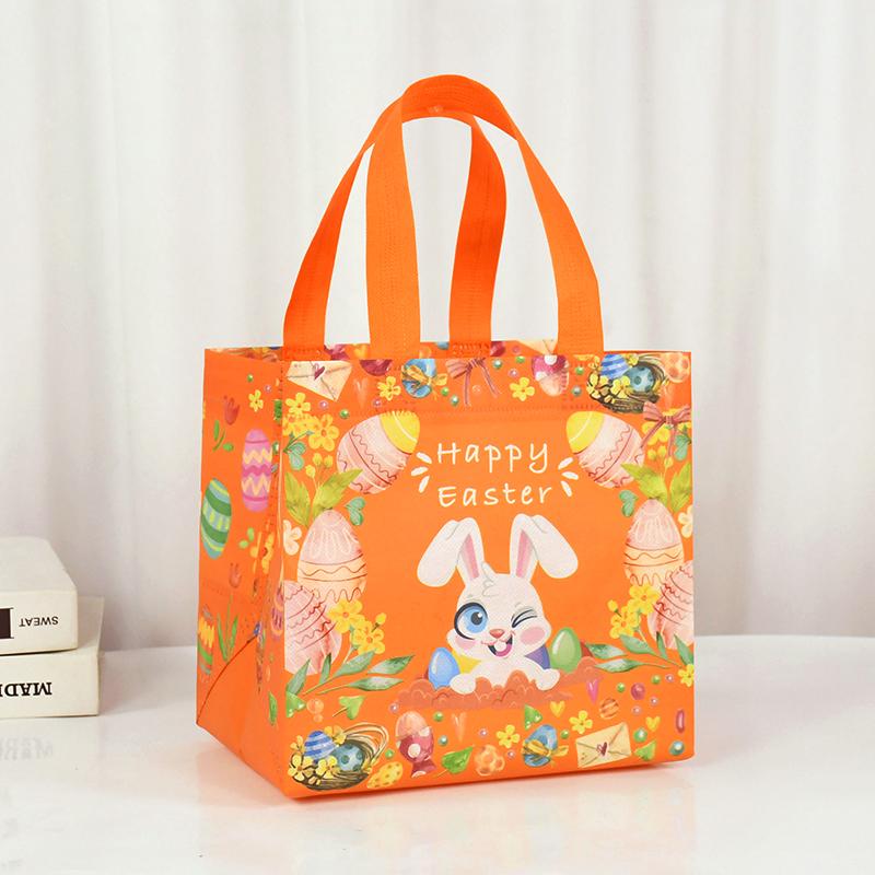 Easter Gift Bag Nonwoven Fabric Rabbit Bunny Cookies Candy Packaging Bag Kids Favors Happy Easter Party Decoration Supplies 2024