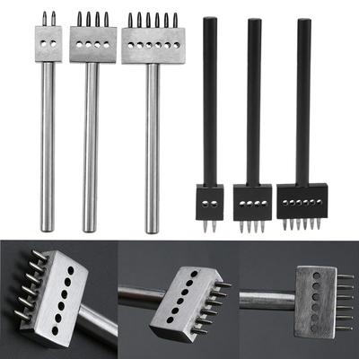 4/5//6mm Lederlocher Lederabstandslochwerkzeug Lederhandwerk 1mm Lochdurchmesser Stanzwerkzeuge Bohrwerkzeug 2/4/6 Zinken