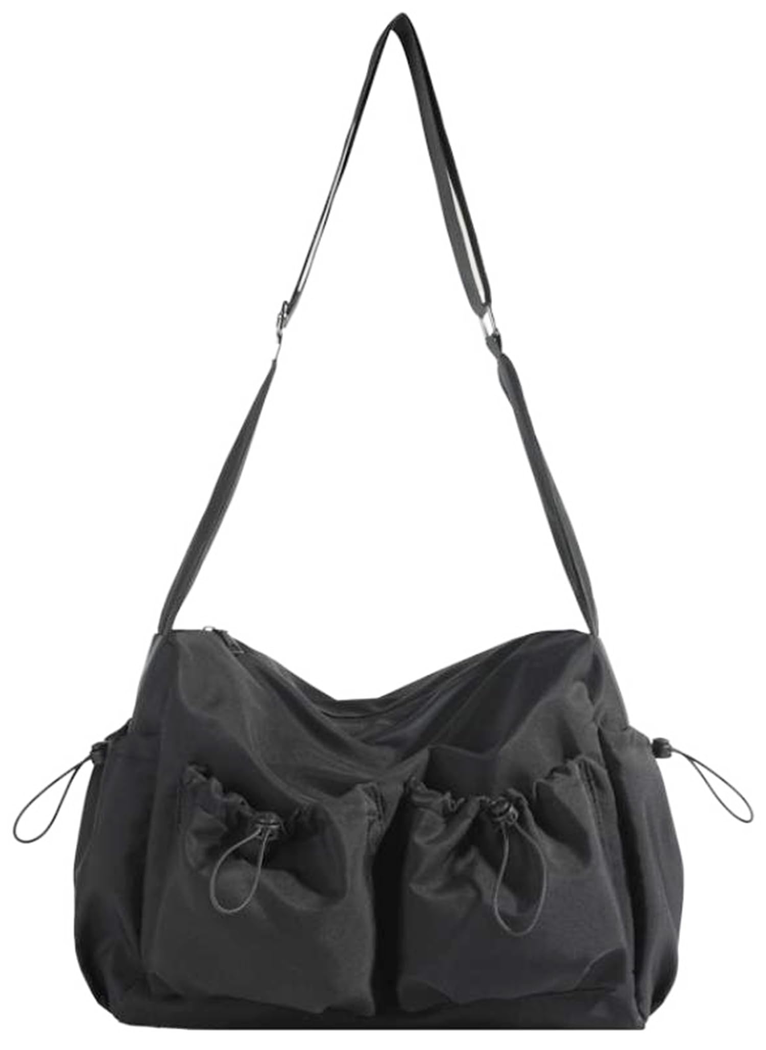 Сумка-кроссбоди a-fua с множеством карманов, вместительная сумка формата А4 для работы и школы (черный)