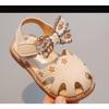 New Summer Girls' Closed-Toe Sandals - Floral Print Princess Shoes with Soft Sole, Country Style for Little Girls