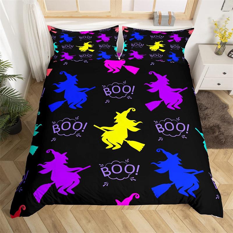 Pumpkin Tree Duvet Cover Happy Halloween Bedding Set Full Microfiber Horror Theme Comforter Cover For Kids Boys Girls Teens Room