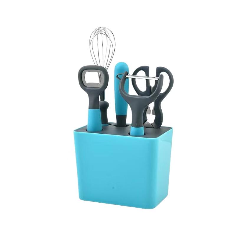 Abay Cream Style Blue 6-Piece Stainless Steel Kitchen Tool Set