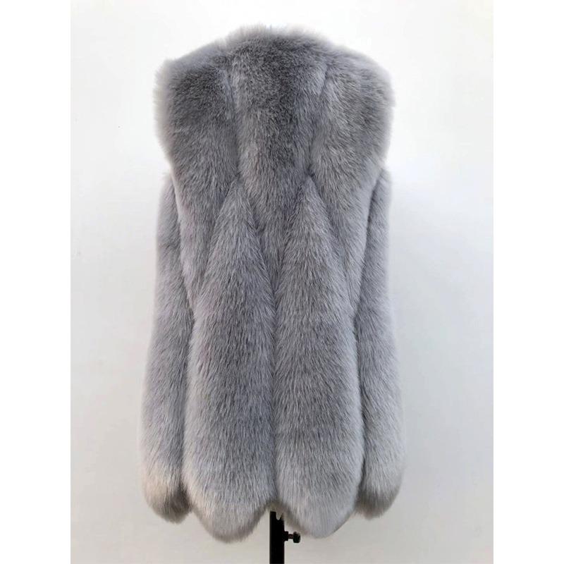 Haining fur winter new warm fur vest women's medium and long Korean version slim-fitting imitation fox fur coat