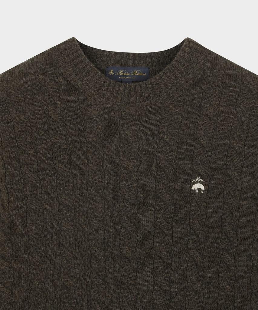 BROOKS BROTHERS Wool Cable Sweater (Brown) (Bbwrmbf401)