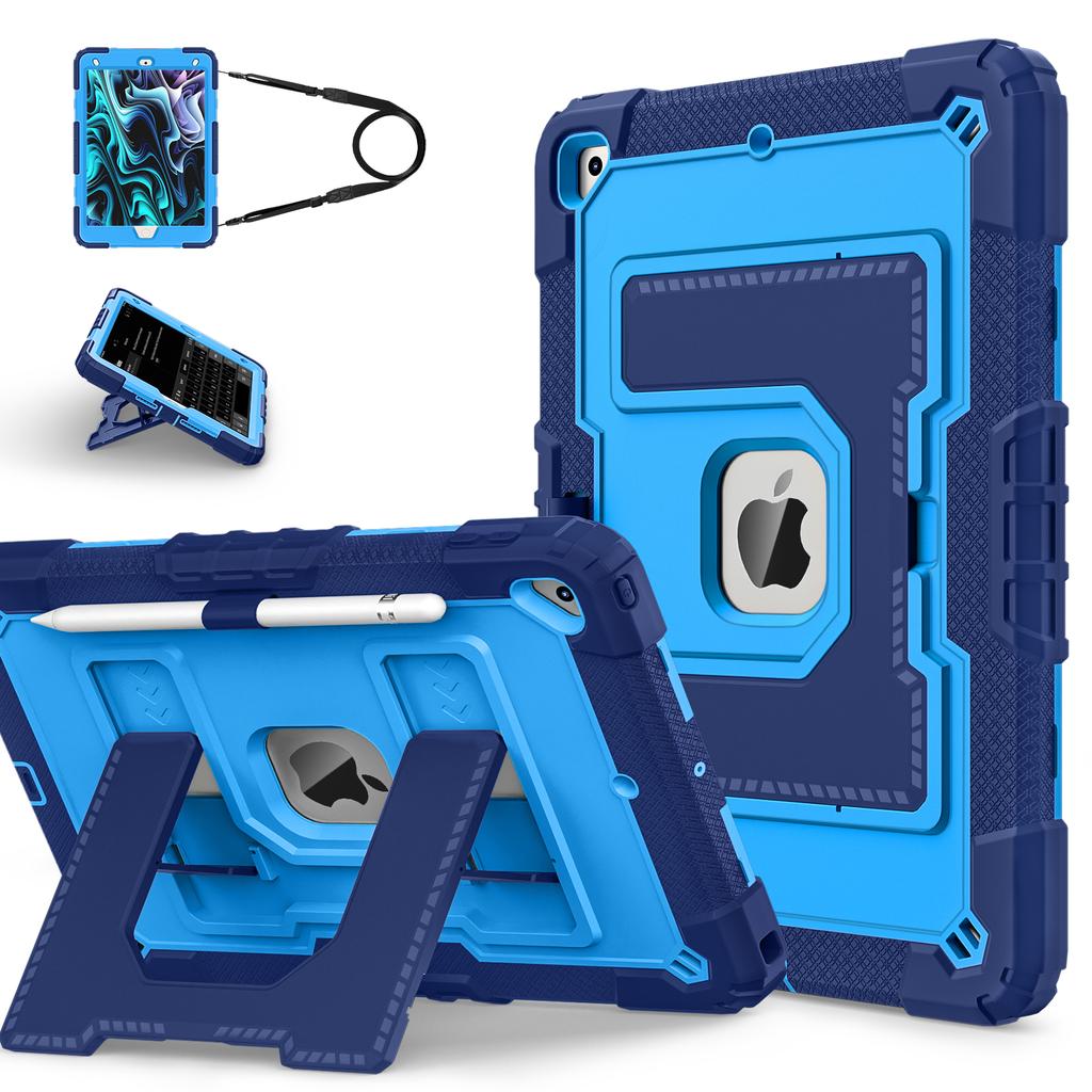 Rugged Heavy Duty Case for iPad 7th 8th 9th Gen 10.2" Display Shockproof Durable Case with Kickstand Crossbody Strap Pen Holder