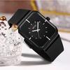 OFNS Unisex Fashion Square Quartz Watch with Luminous Waterproof Silicone Strap
