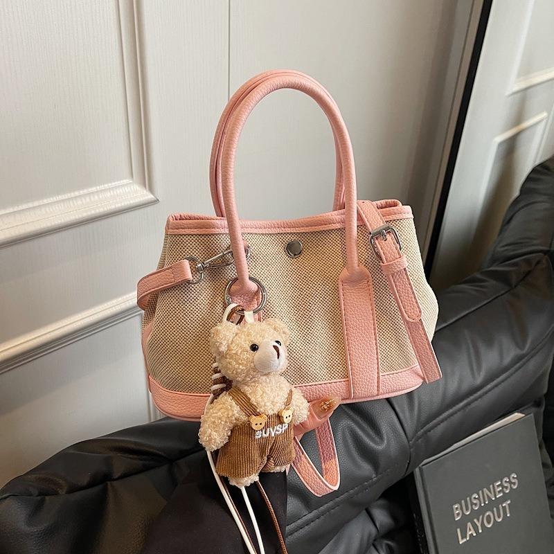 New contrasting color bucket bag women's commuter shoulder messenger bag bag large-capacity casual niche handbag