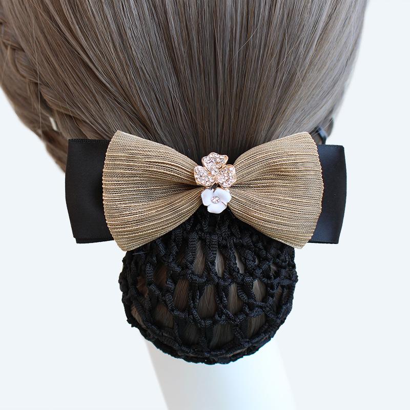 Nurse Head Flower Female Mesh Pocket Professional Hairnet Stewardess Hair Mesh Cover Bank Hotel Restaurant Waiter Headgear Hair Accessories