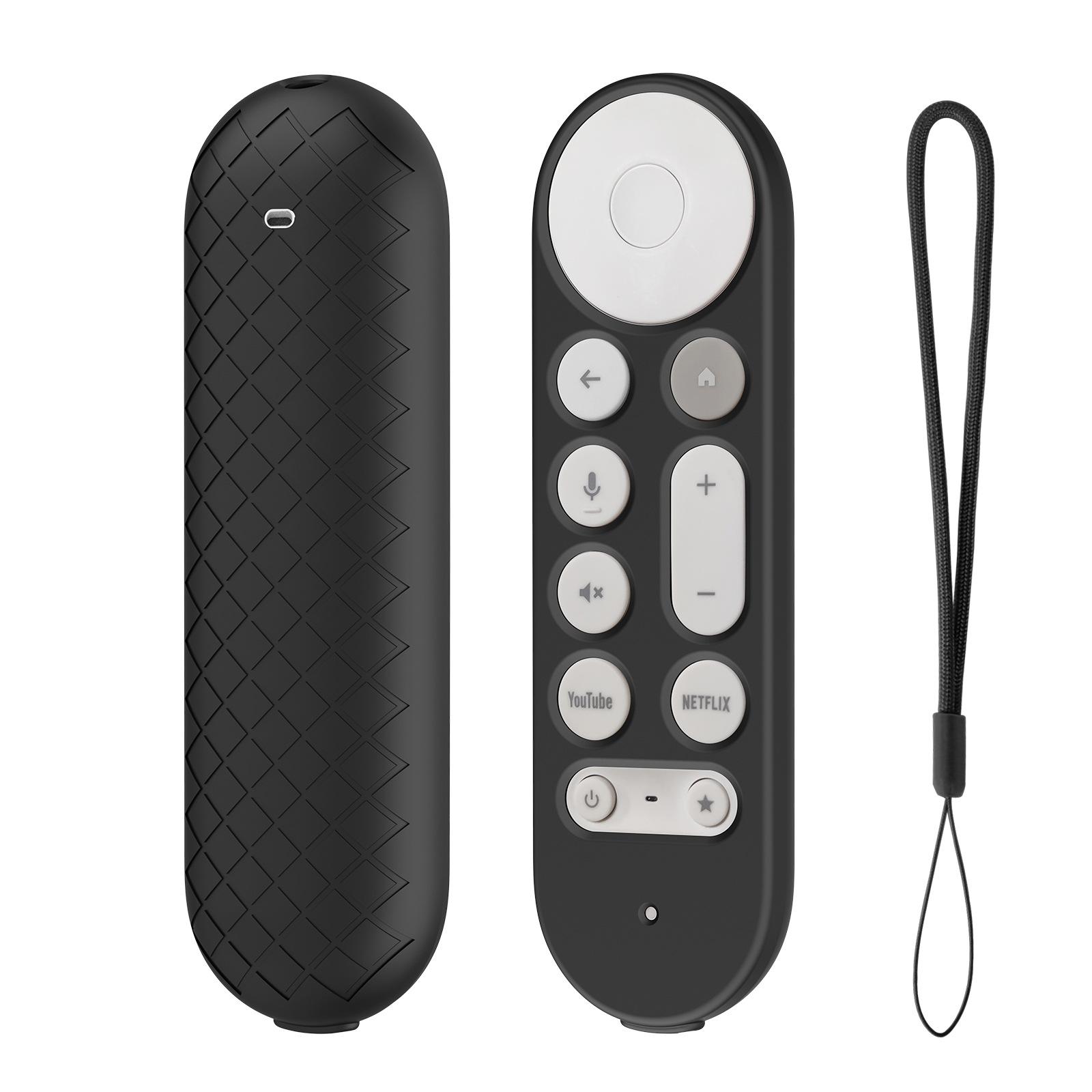 

Silicone Remote Controller Cover Shockproof with Lanyard Remote Protective Case Anti-scratch for Google TV Streamer 4K 2025 чёрный