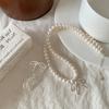 Bows Pearl Necklace Simple Simple Bow Accessories New Retro Simple Bow Earrings