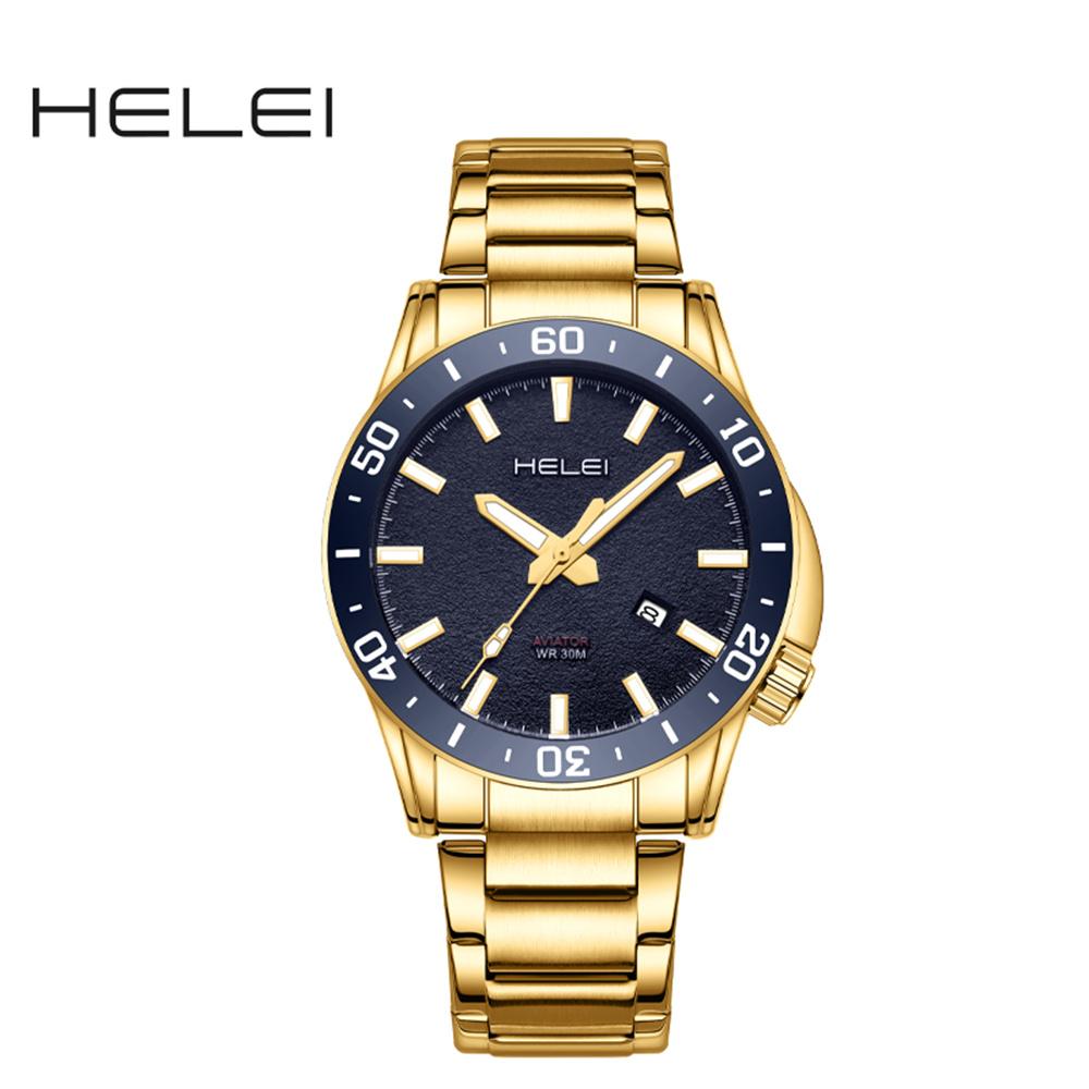 Mens Quartz Watches Large Face Diving Style Wrist Watch Luminous Hands Waterproof Watch with Date