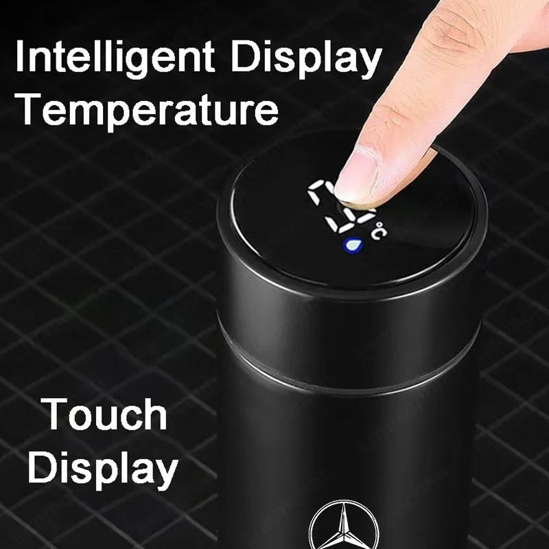 ERS3 2025 Hot 500ml Smart Water Bottle Stainless Steel Thermos Flasks Coffee Cup Milk Mug For Mercedes benz W203 W204 W205 W209 W210