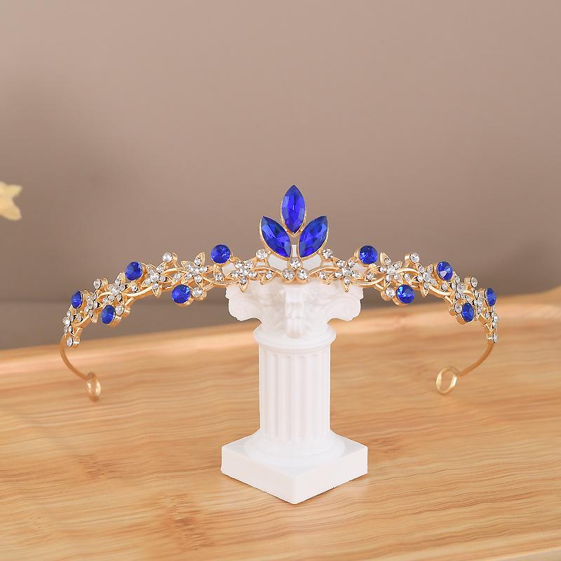 Korean Rhinestone Princess Crown Headband for Girls – Birthday & Performance Headdress