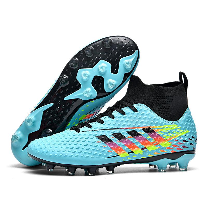 Adult High-top Football Shoes Men's and Women's New Students AG Spike Competition TF Professional Broken Nail Training Football Shoes