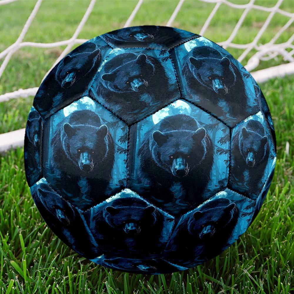 1 pezzo Orso Foresta Illuminata dalla Luna Taglia 5 Pallone da Calcio Pallone da Calcio Professionale per Partite e Allenamento Sportivo Indoor e Outdoor Leggero Resistente c6511
