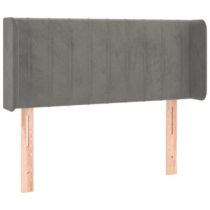 VidaXL Tête de Lit à LED Meuble de Chambre à Coucher Accessoire de Lit Simple Tête de Cadre de Lit Intérieur Gris Clair 3123516