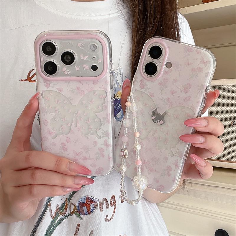 Pink Rose Butterfly iPhone 16 Pro Max / 15 Pro Case