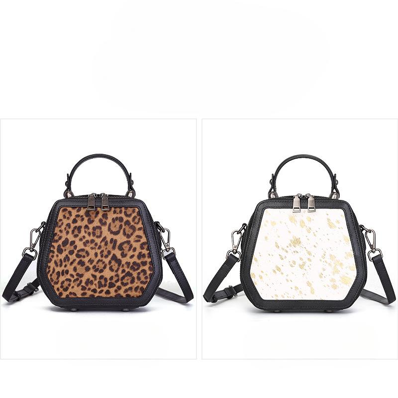 Genuine Leather Vintage Box Bag Top-grain Cowhide Handbag Small Handbag