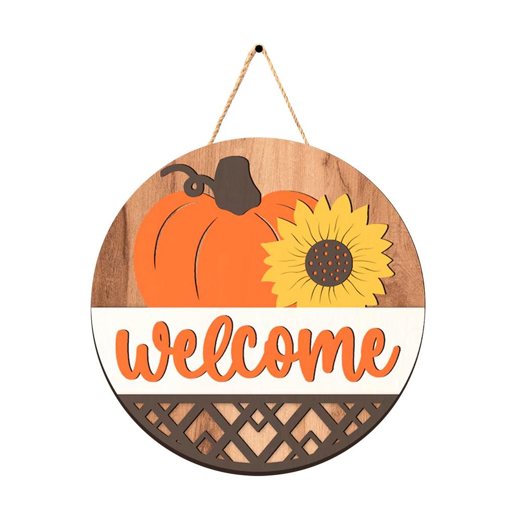 Autumn Decorative Doorplate, Wooden Hanging Doorplate, Suitable For Home Front Door Wall Decoration