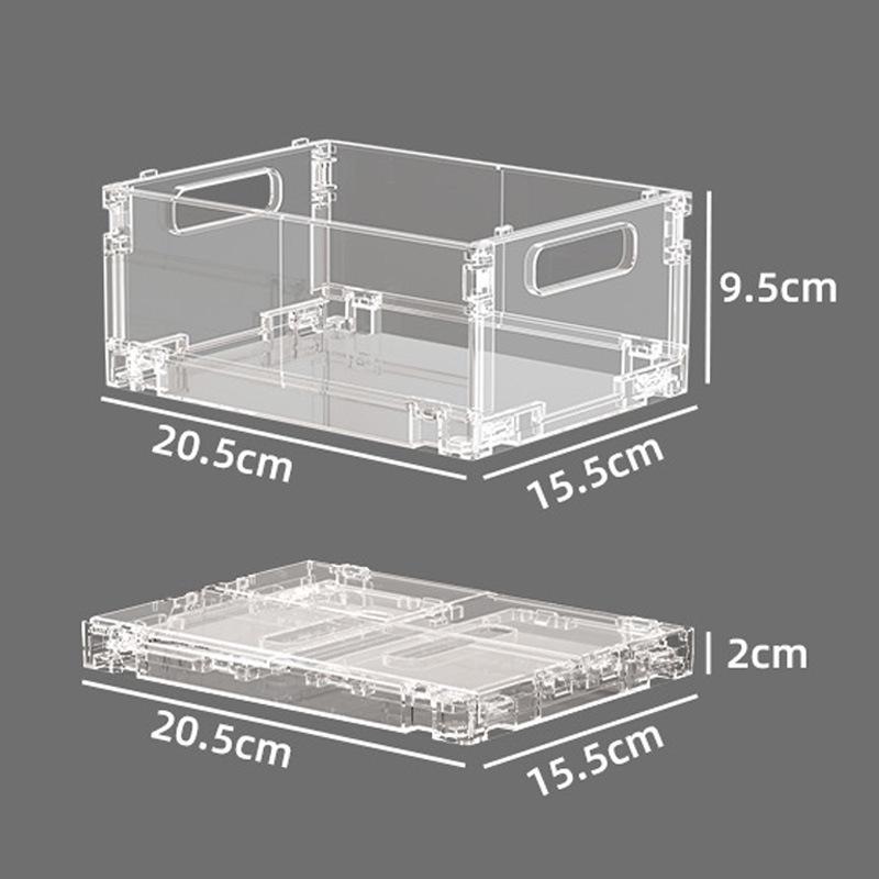Folding Plastic Storage Basket: Creative, Stackable Organizer for Desk, Snacks, or Stationery.