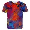 Summer Round Neck 3D Starlit Sky Print Top Fashionable Casual Short Sleeved Men's T-shirts