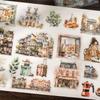 18 Sheets/Bag Sticker Book Characters Paris Attractions Stickers - Handbook Stationery For DIY Handmade & Scrapbook Diary