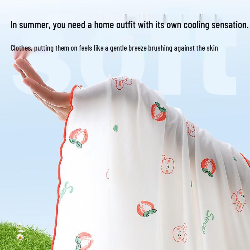LANGSHA Girls' Summer Modal Ice Silk Pajama Set