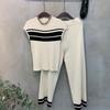 C S In The Room Fru lIne Cap Sleeve Knit bandIng Wide pantS Set 2Color