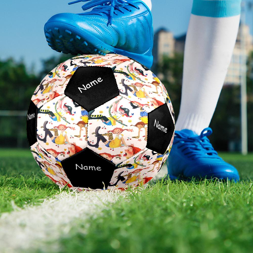 Custom Name Pippi Longstocking Theme Size 5 Soccer Ball, Suitable for Both Indoor and Outdoor Matches, a Gift Suitable for Everyone.