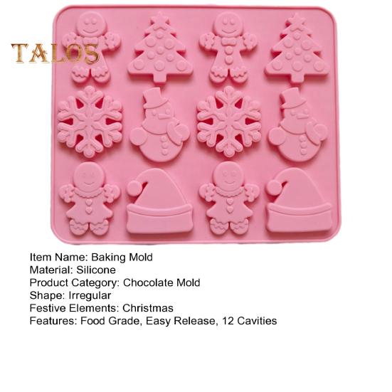 Vánoční silikonová forma 12 dutin Sněhulák klobouk na strom Cookie Man Nepřilnavý potravinářský druh Snadné uvolňování DIY fondán Čokoláda cukroví sušenka Jelly