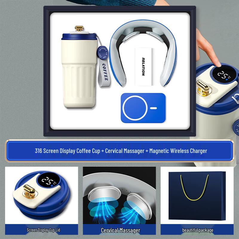 Smart Digital Coffee Cup Set with Magnetic Power Bank