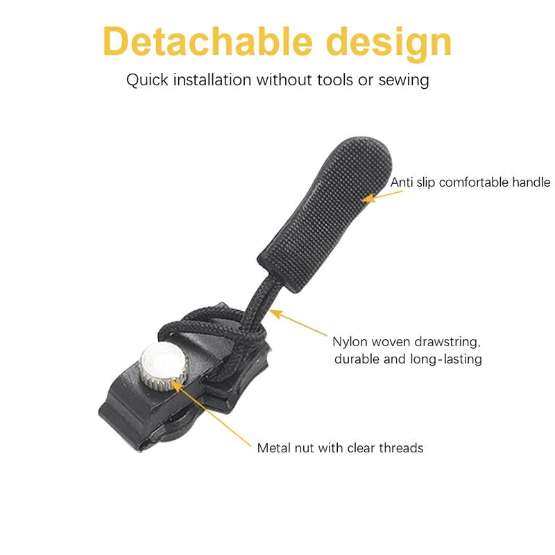 5 szt. Uniwersalny Odpinany Metalowy Suwak Zamka Błyskawicznego Pociągacz Zestaw Naprawczy DIY Wymiana Dźwignie Blokujące Do Odzieży Bagażu