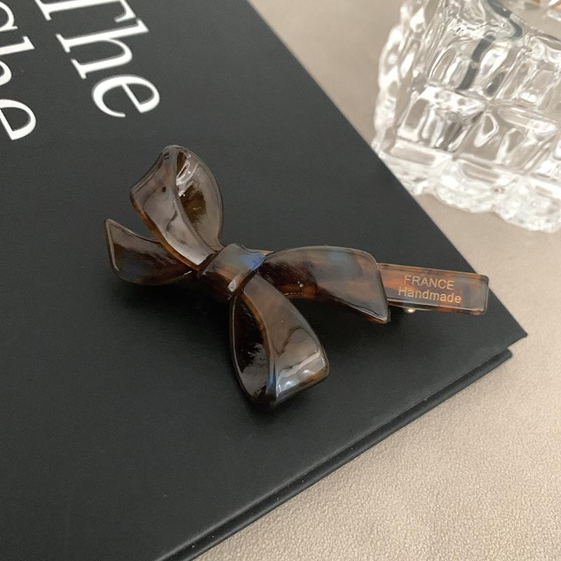 

Корейская новая ретро заколка-бант цвета масляного мороженого, модный зажим-уточка из ацетата, заколка для боковой челки, аксессуары для волос для женщин Hairpins