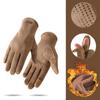 Thicken Plush  Windproof Five Finger Gloves Warm Mittens Men's Winter Gloves Velvet