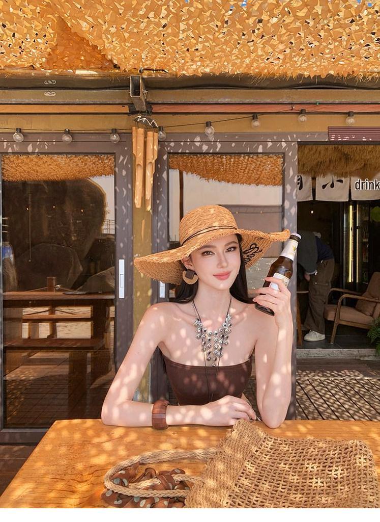 Yunnan Seaside Holiday Women's Strapless Vest & Retro Print Skirt Set