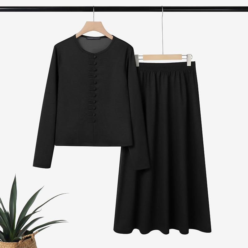 ZANZEA Women Long Sleeve Blouse and Long Skirts Fashion Two Piece Suit Sets