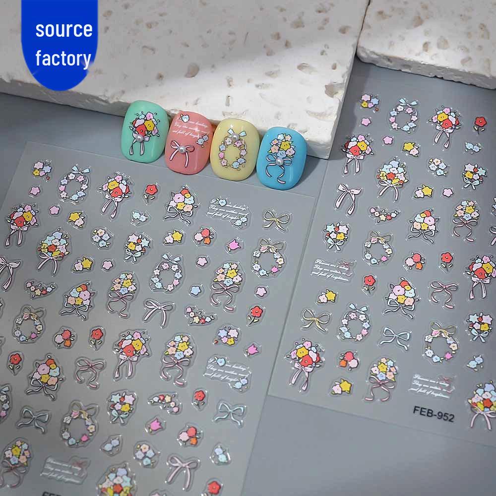 5D Embossed Cute Puppy Nail & Laptop Stickers, Waterproof & Three-Dimensional, In Stock