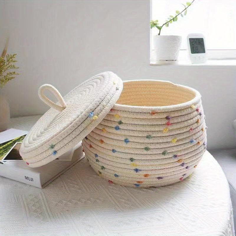 Christmas Home Essentials, Handmade Woven Storage Baskets with Lids, Healing Cluttered Christmas Corners, Gift Boxes for Organizing Gifts/decorative